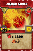 Wizard101 Fire spell card: Meteor Strike, Spell ID 4294