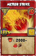 Wizard101 Fire spell card: Meteor Strike, Spell ID 4290
