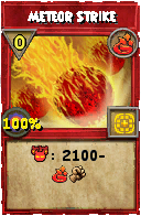 Wizard101 Fire spell card: Meteor Strike, Spell ID 4288