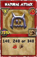 Wizard101 Fire spell card: Natural Attack, Spell ID 4955