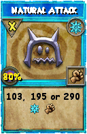 Wizard101 Ice spell card: Natural Attack, Spell ID 4090