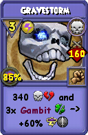 Wizard101 Death spell card: Gravestorm, Spell ID 4631