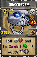 Wizard101 Death spell card: Gravestorm, Spell ID 4627