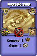 Wizard101 Myth spell card: Piercing Stun, Spell ID 4923