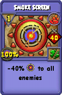 Wizard101 Fire spell card: Smoke Screen, Spell ID 4270