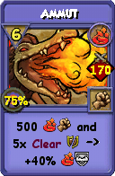 Wizard101 Fire spell card: Ammut, Spell ID 4436