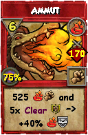 Wizard101 Fire spell card: Ammut, Spell ID 4437