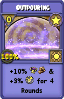 Wizard101 Star spell card: Outpouring, Spell ID 4083