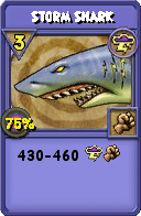 Wizard101 Storm spell card: Storm Shark, Spell ID 4875