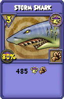 Wizard101 Storm spell card: Storm Shark, Spell ID 4868