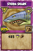 Wizard101 Storm spell card: Storm Shark, Spell ID 4868