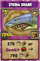 Wizard101 Storm spell card: Storm Shark, Spell ID 4867