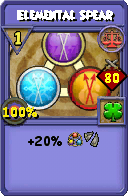 Wizard101 Balance spell card: Elemental Spear, Spell ID 4163