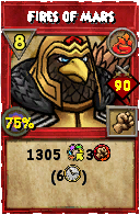 Wizard101 Fire spell card: Fires of Mars, Spell ID 5001