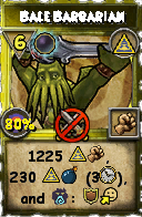 Wizard101 Myth spell card: Bale Barbarian, Spell ID 5003