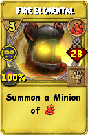 Wizard101 Fire spell card: Fire Elemental, Spell ID 5007