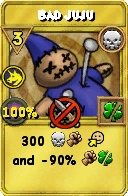 Wizard101 Death spell card: Bad Juju, Spell ID 5009