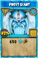 Wizard101 Ice spell card: Frost Giant, Spell ID 5013