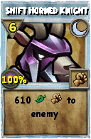 Wizard101 Moon spell card: Shift Horned Knight, Spell ID 5016