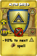 Wizard101 Myth spell card: Myth Shield, Spell ID 5020