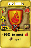 Wizard101 Fire spell card: Fire Shield, Spell ID 5023