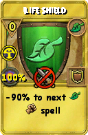 Wizard101 Life spell card: Life Shield, Spell ID 5024