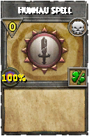Wizard101 Death spell card: Hunhau Spell, Spell ID 5027
