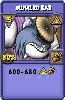 Wizard101 Myth spell card: Muscled Cat, Spell ID 5029