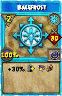 Wizard101 Ice spell card: Balefrost, Spell ID 5039