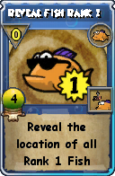 Wizard101 Fishing spell card: Reveal Fish Rank 1, Spell ID 5057