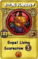 Wizard101 Myth spell card: Living Scarecrow, Spell ID 5063