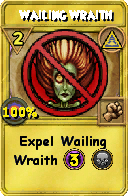 Wizard101 Myth spell card: Wailing Wraith, Spell ID 5064