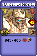 Wizard101 Balance spell card: Sandstone Colossus, Spell ID 5074