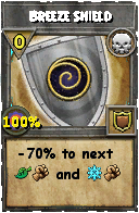Wizard101 Death spell card: Breeze Shield, Spell ID 5077