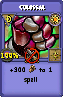 Wizard101 Sun spell card: Colossal, Spell ID 5079