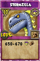 Wizard101 Storm spell card: Stormzilla, Spell ID 5088