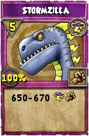 Wizard101 Storm spell card: Stormzilla, Spell ID 5089