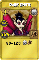 Wizard101 Death spell card: Dark Sprite, Spell ID 5092