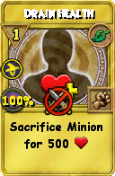 Wizard101 Life spell card: Drain Health, Spell ID 5102