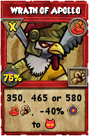 Wizard101 Fire spell card: Wrath of Apollo, Spell ID 5105