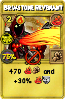 Wizard101 Fire spell card: Brimstone Revenant, Spell ID 5106