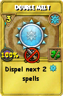 Wizard101 Ice spell card: Double Melt, Spell ID 5108