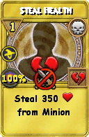 Wizard101 Death spell card: Steal Health, Spell ID 5112