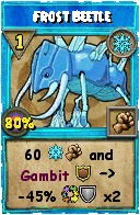 Wizard101 Ice spell card: Frost Beetle, Spell ID 5118