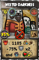 Wizard101 Balance spell card: Nested Darkness, Spell ID 5123