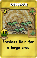 Wizard101 Gardening spell card: Downpour, Spell ID 5126