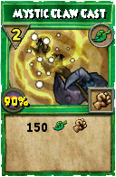 Wizard101 Life spell card: Mystic Claw Cast, Spell ID 5128