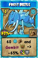 Wizard101 Ice spell card: Frost Beetle, Spell ID 5168