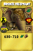 Wizard101 Life spell card: Bronze Helephant, Spell ID 5172