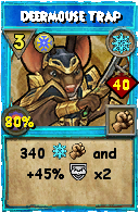 Wizard101 Ice spell card: Deermouse Trap, Spell ID 5184